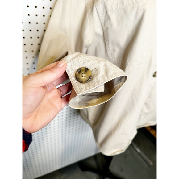 ASOS | Cotton Shacket in Light Khaki, Oversized Chore Shirt Jacket Sz. S - Picture 5 of 12